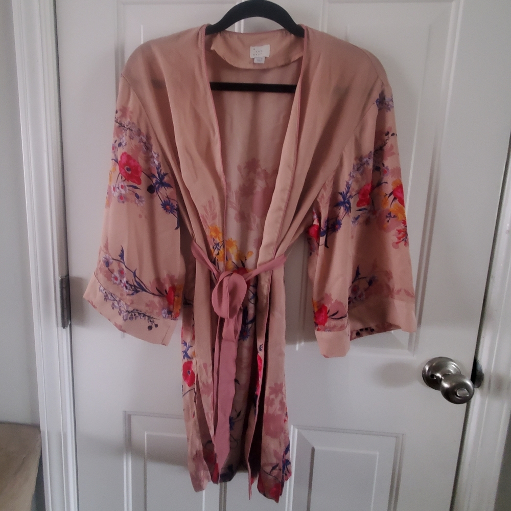 Floral Kimono with Tie Waist